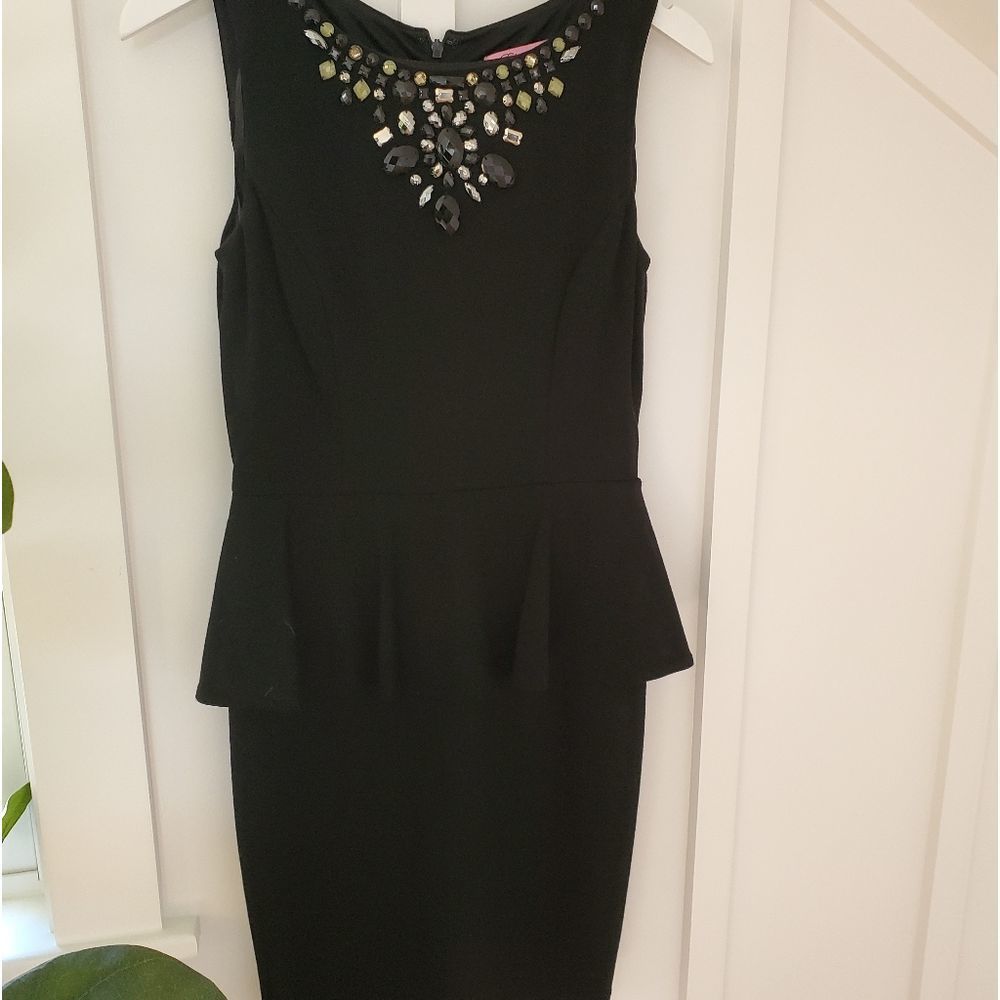Eliza J Embellished Peplum Holiday Dress - Picture 4 of 10